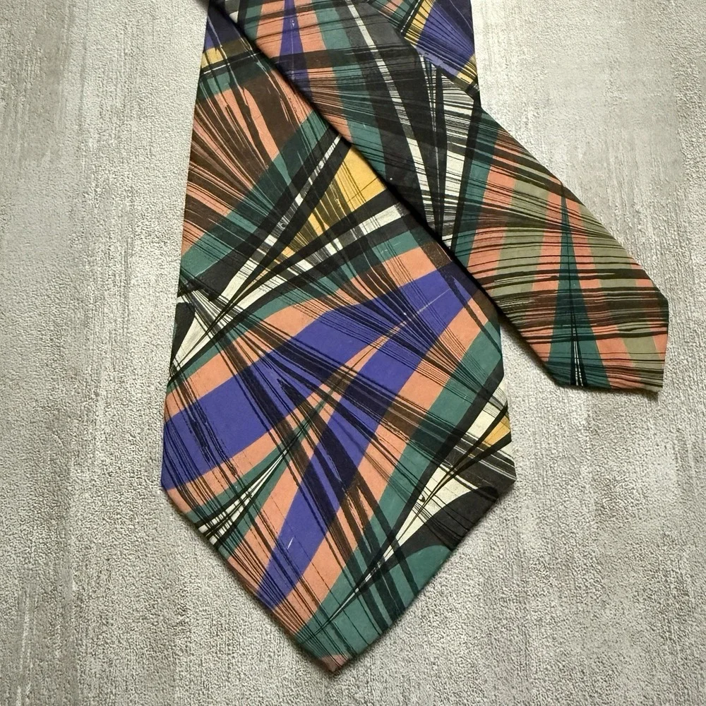Men's Silk Classic Tie Hand Marbled Silk (MOTH) Sausalito California Artisan USA